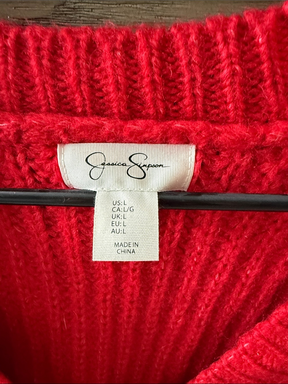Bright Red Ribbed V-Neck Button Cardigan - Picture 3 of 5